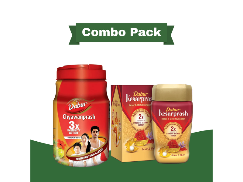 Dabur Chyawanprash 2kg and Dabur Kesarprash 900g at 36% Off product view
