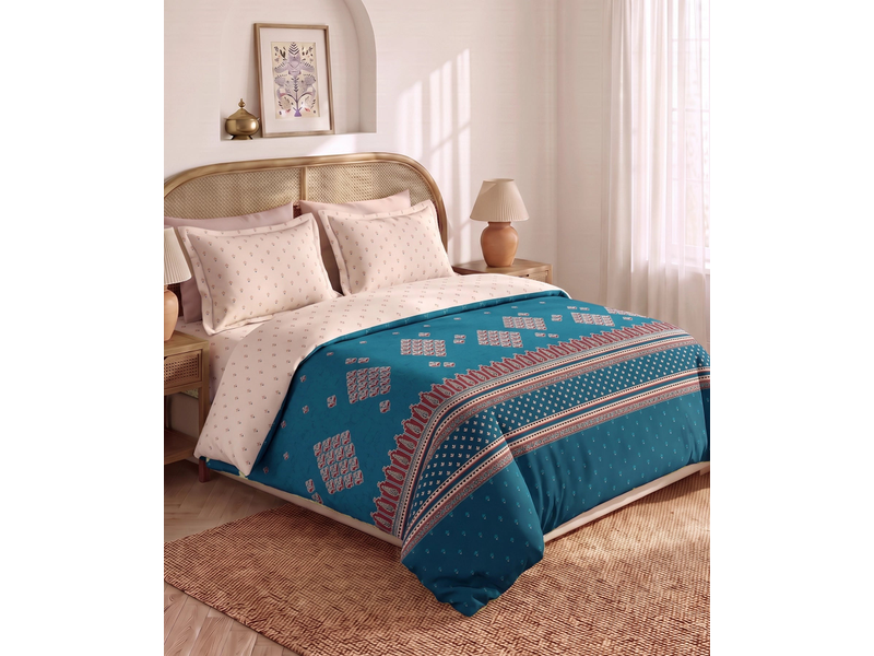Shilpkalaa Printed King Bedding Set, Ajrakh | 144TC, 150 GSM| 4Pc Set at 40% Off product view