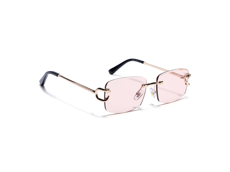 Stud | Smoke Rose Rimless Sunglasses | Golden Frame - MG7528 at 57% Off product view