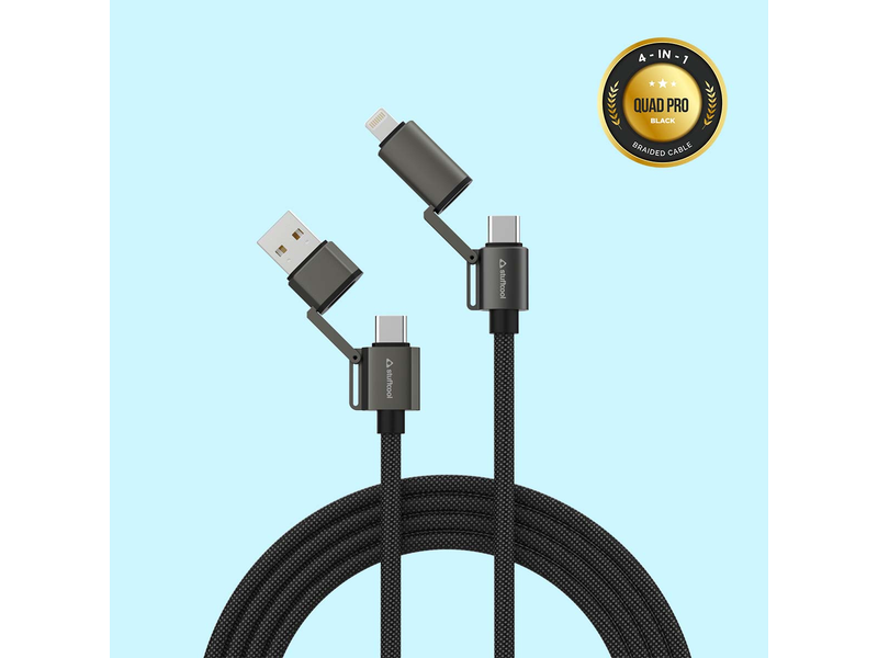 Quad Pro Black 4 In 1 Cable 100W With E-Marker Chip 1.2M at 81% Off product view