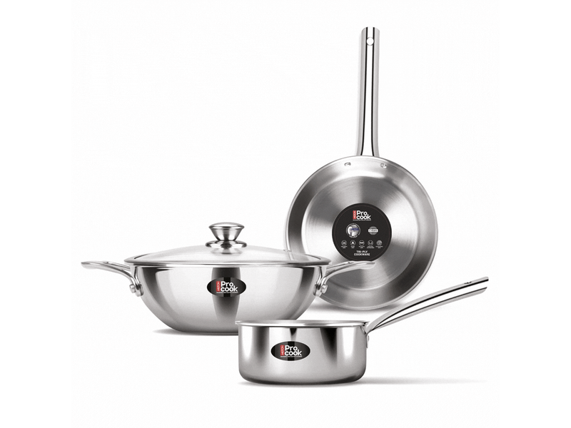 Personalized Triply Stainless Steel 4 Pc Induction Cookware Set (Procook By Milton) at 57% Off product view