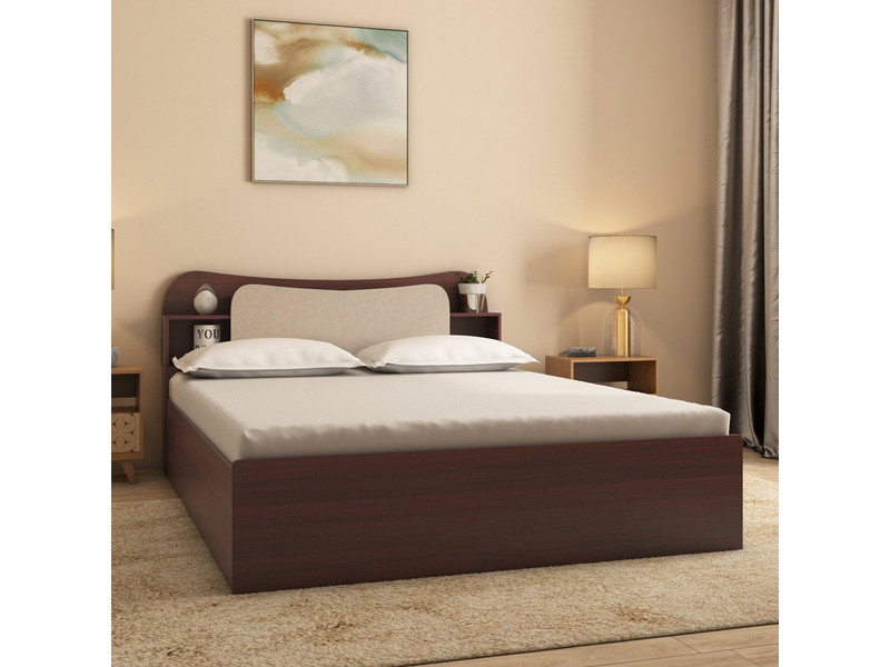 Nilkamal Daffodil Queen Bed with Box Storage (Walnut) at 70% Off product view