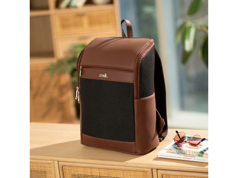 Amalia Laptop Backpack (Brown) - Jet Black at 38% Off product view