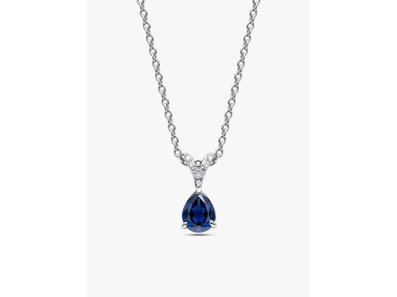 Silver Midnight Blue Pendant With Link Chain at 70% Off product view