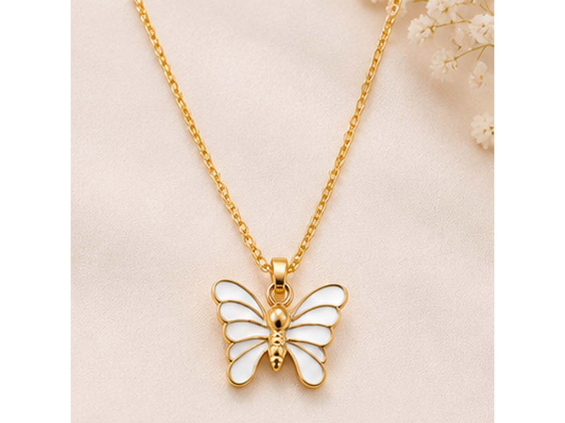 White Butterfly Charm Pendant at 69% Off product view