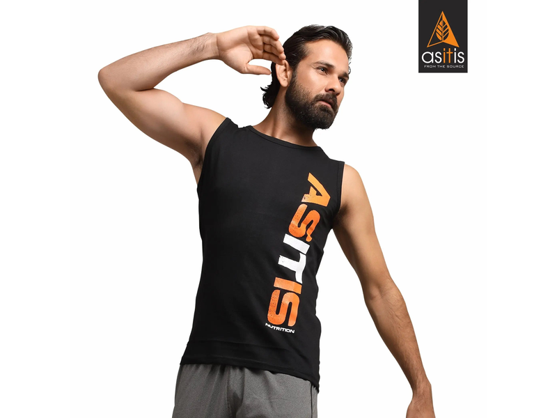 AS-IT-IS Sleeveless Sports T-Shirt | Cotton, Breathable | For Training at 26% Off product view
