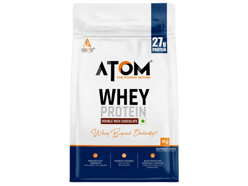 AS-IT-IS ATOM Whey Protein | 27g Protein per Serving | DigeZyme® Enzymes & 1 Billion CFU Probiotics at 38% Off product view