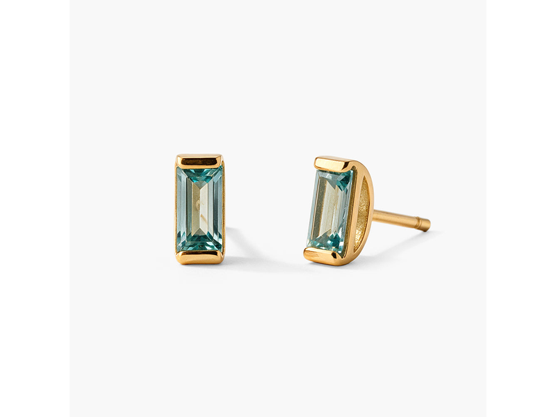 Midnight Emerald-Cut 925 Sterling Silver Studs at 38% Off product view