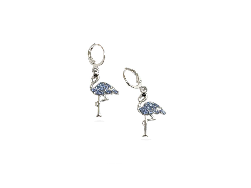 Blue Flamingo Stone Silver Charm Earrings at 63% Off product view