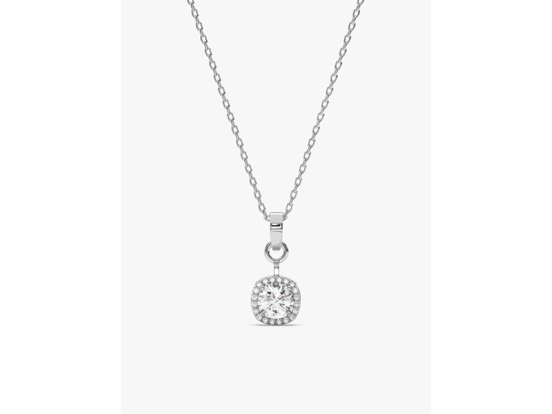 Silver Twilight Solitaire Pendant With Link Chain at 69% Off product view