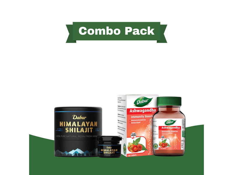 Dabur Himalayan Shilajit Resin 15g & Dabur Ashwagandha Tablets 60 Tabs at 42% Off product view