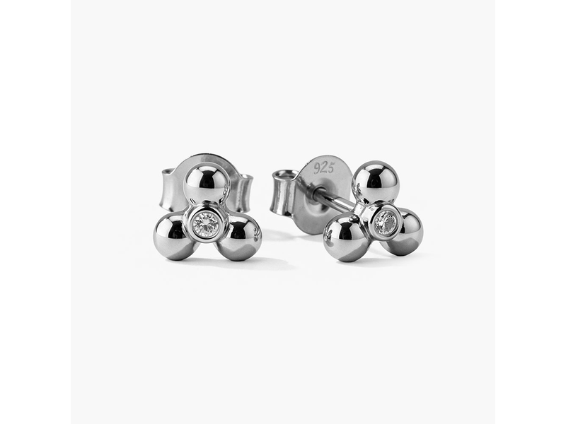 Bloom Cluster Stud Platinum Plated 925 Sterling Silver Earrings at 38% Off product view