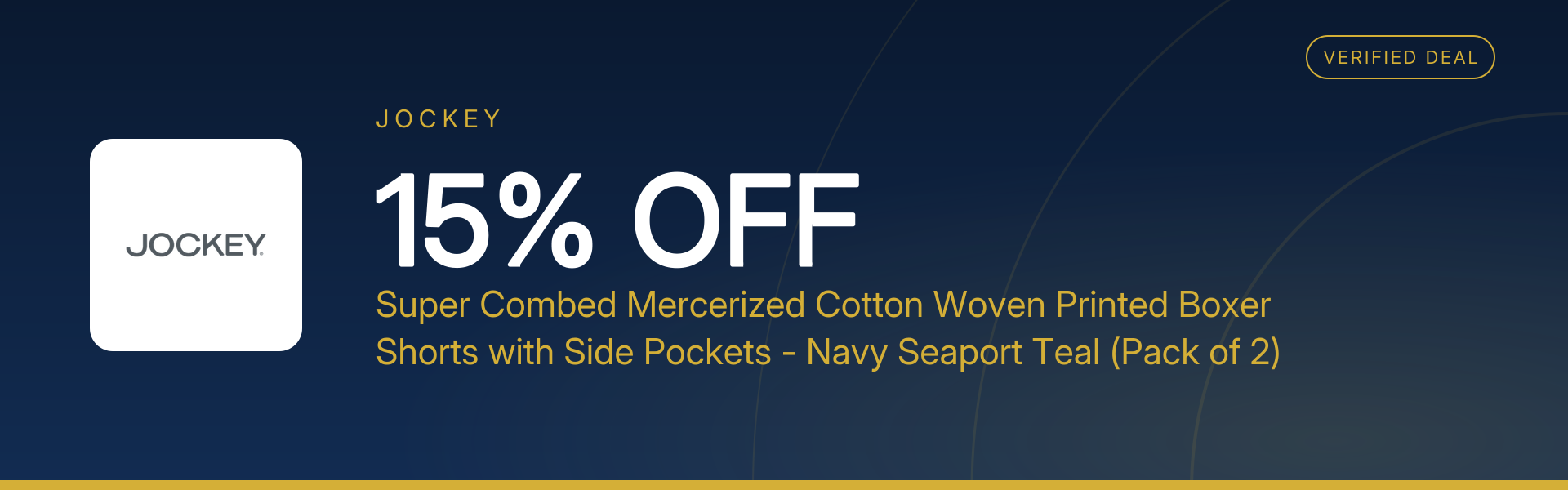 Super Combed Mercerized Cotton Woven Printed Boxer Shorts with Side Pockets - Navy Seaport Teal (Pack of 2) at 15% Off