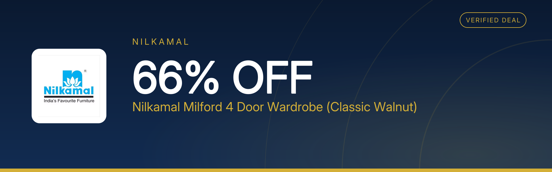 Nilkamal Milford 4 Door Wardrobe (Classic Walnut) at 66% Off