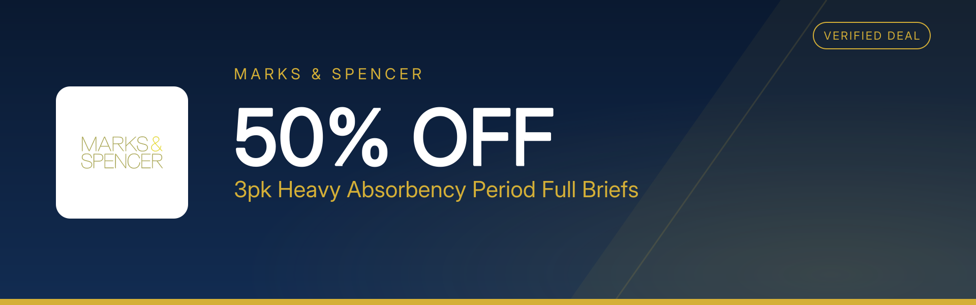 3pk Heavy Absorbency Period Full Briefs at 50% Off
