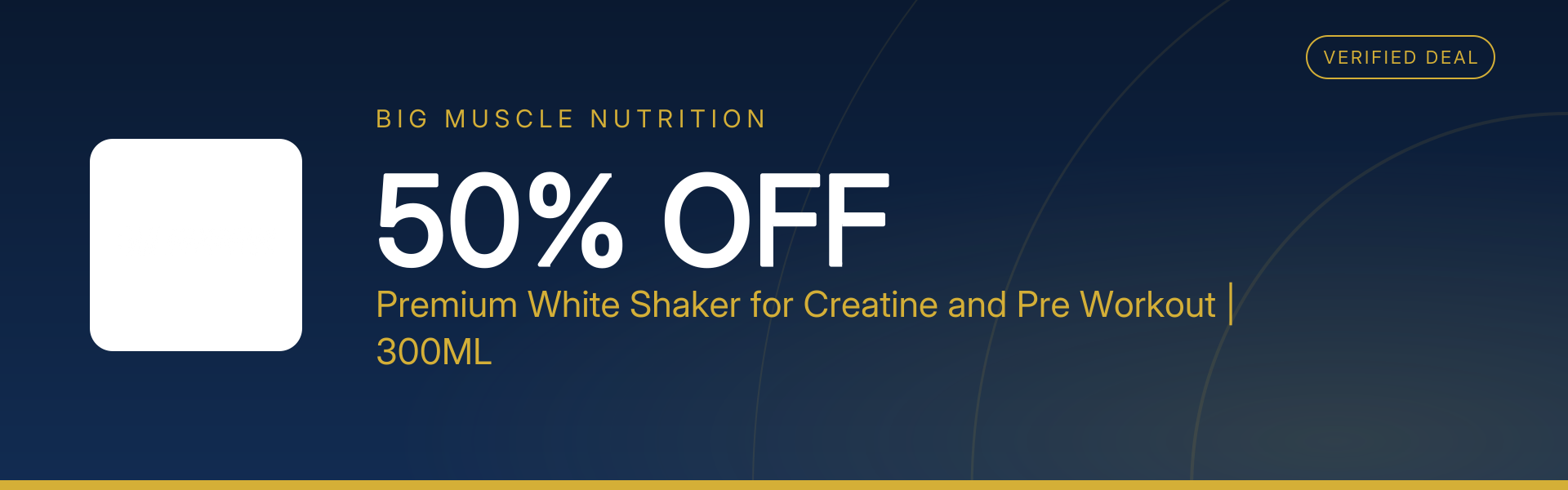 Premium White Shaker for Creatine and Pre Workout | 300ML at 50% Off