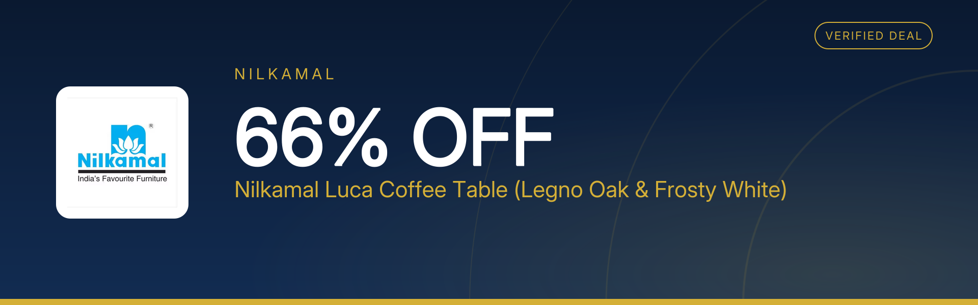Nilkamal Luca Coffee Table (Legno Oak & Frosty White) at 66% Off