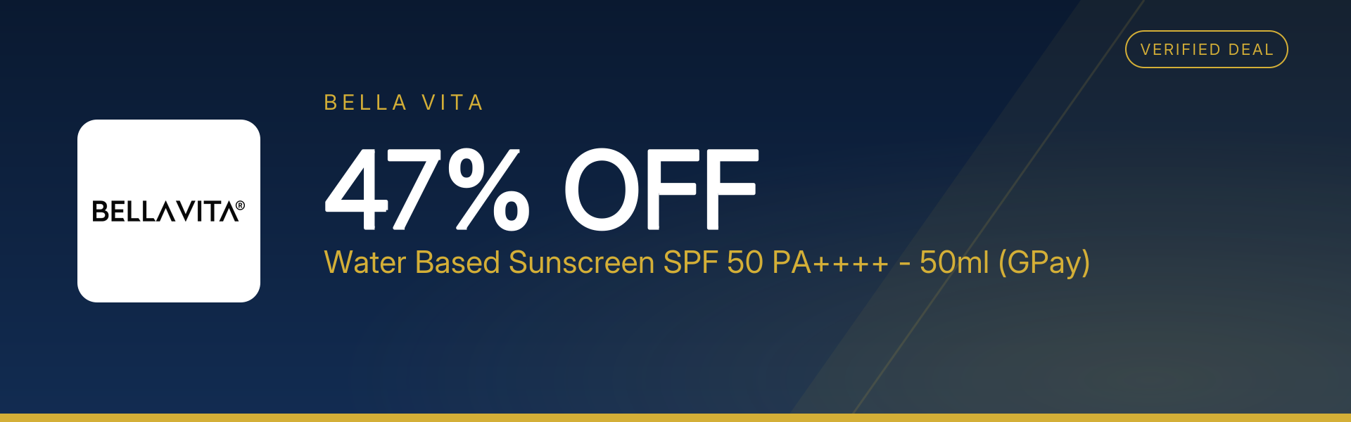 Water Based Sunscreen SPF 50 PA++++ - 50ml (GPay) at 47% Off