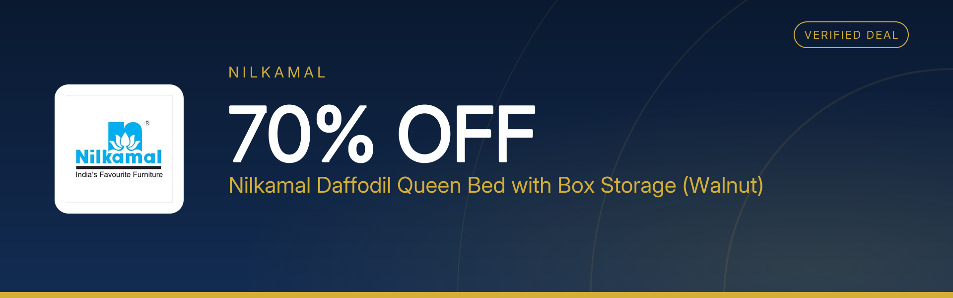 Nilkamal Daffodil Queen Bed with Box Storage (Walnut) at 70% Off