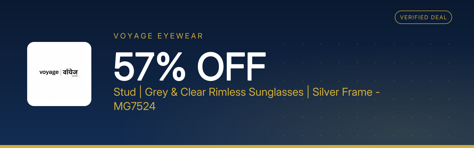 Stud | Grey & Clear Rimless Sunglasses | Silver Frame - MG7524 at 57% Off