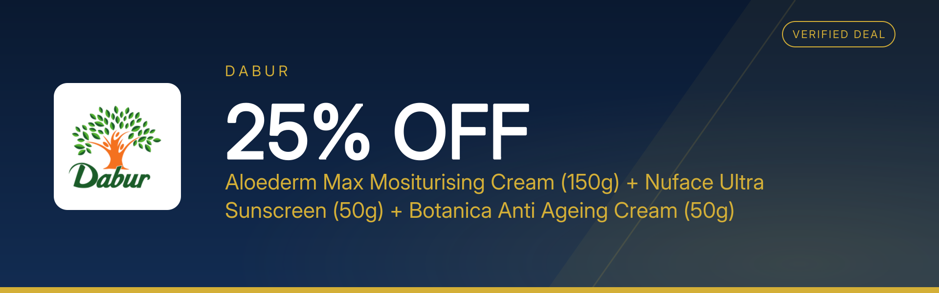 Aloederm Max Mositurising Cream (150g) + Nuface Ultra Sunscreen (50g) + Botanica Anti Ageing Cream (50g) at 25% Off