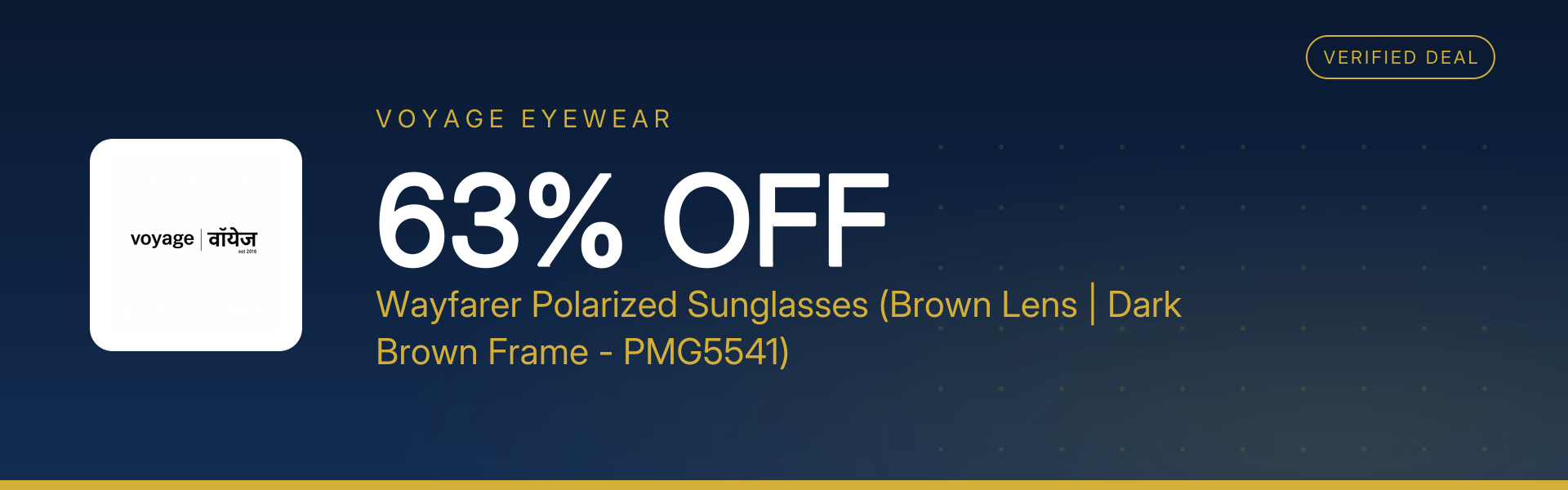 Wayfarer Polarized Sunglasses (Brown Lens | Dark Brown Frame - PMG5541) at 63% Off