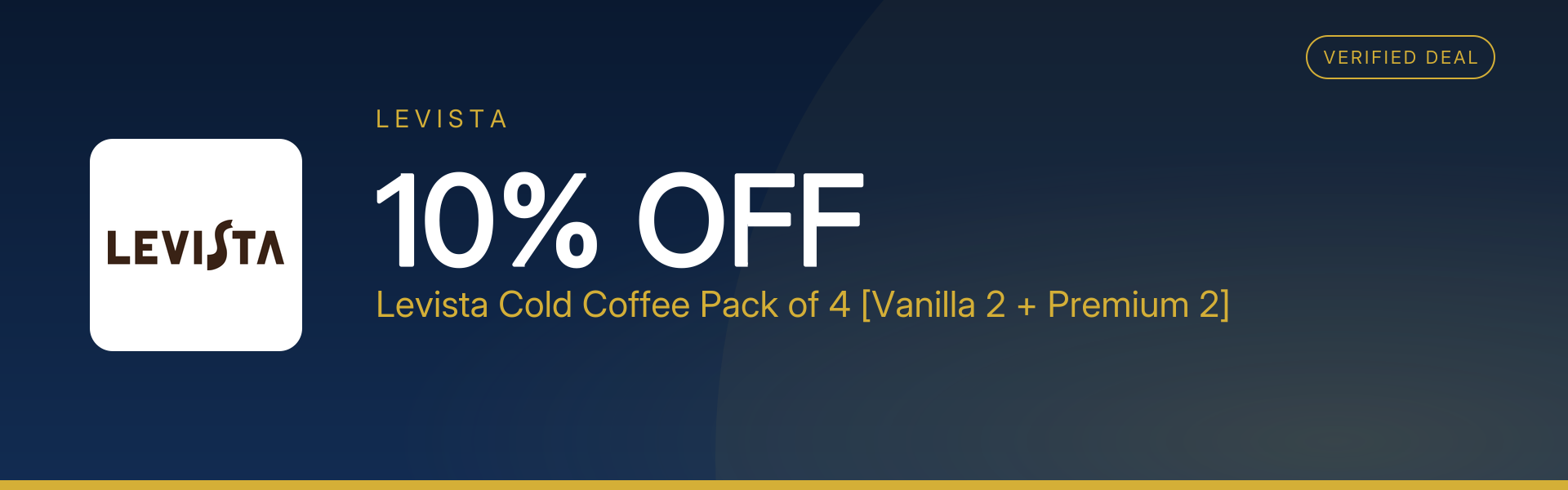 Levista Cold Coffee Pack of 4 [Vanilla 2 + Premium 2] at 10% Off