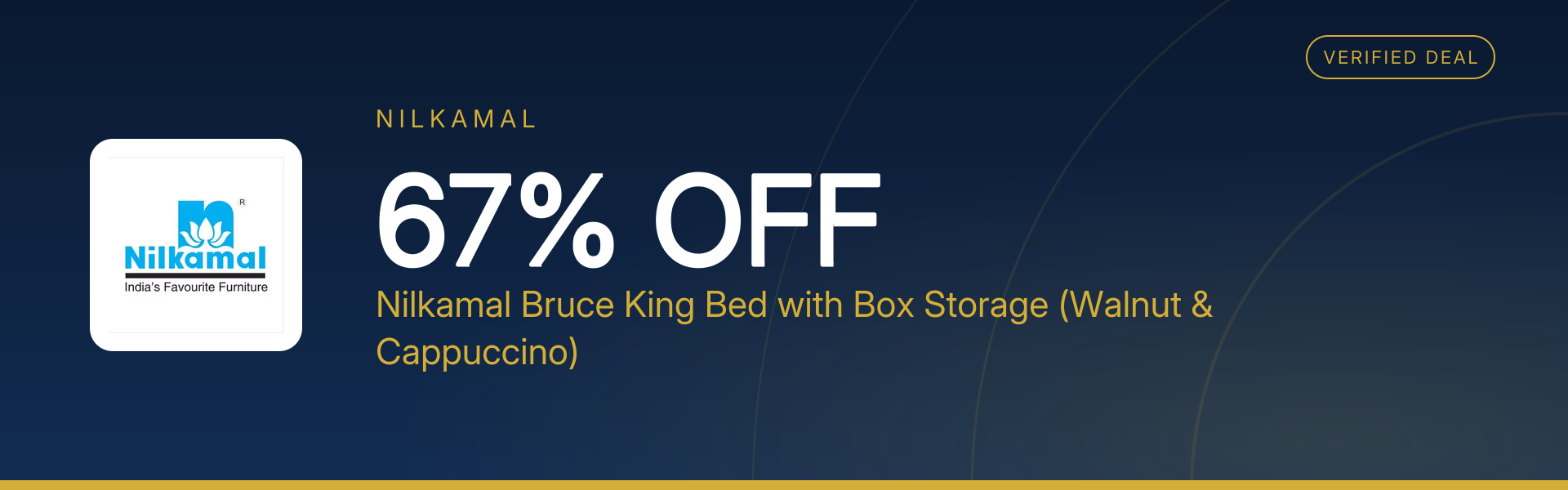 Nilkamal Bruce King Bed with Box Storage (Walnut & Cappuccino) at 67% Off