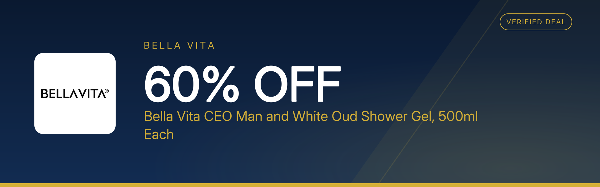Bella Vita CEO Man and White Oud Shower Gel, 500ml Each at 60% Off