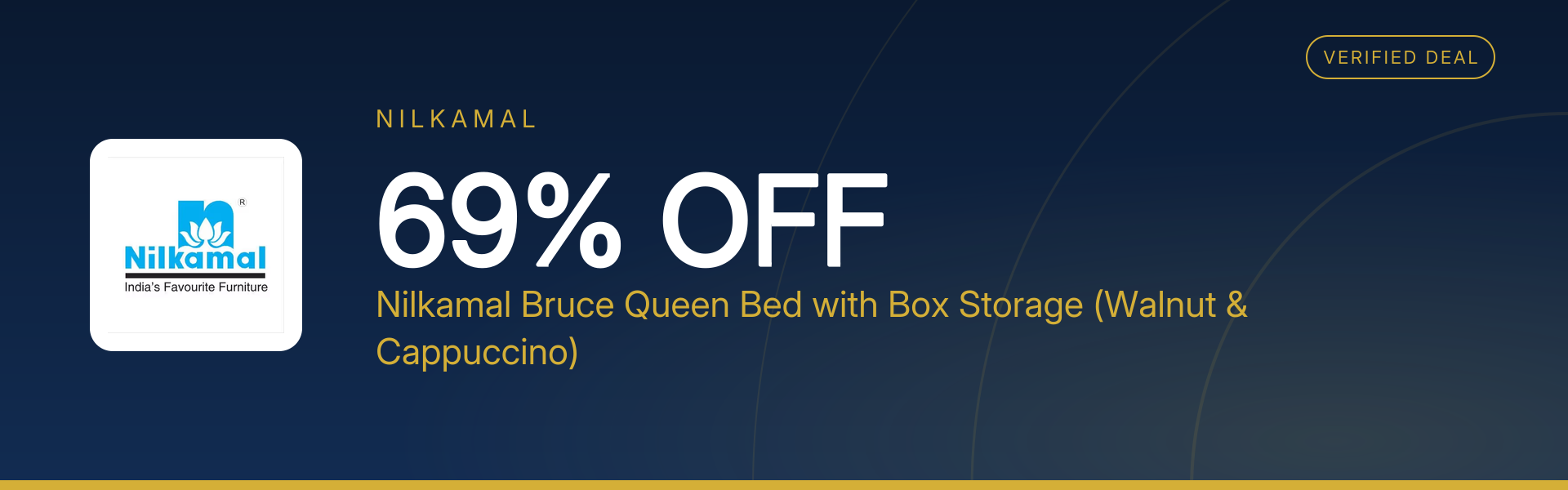 Nilkamal Bruce Queen Bed with Box Storage (Walnut & Cappuccino) at 69% Off