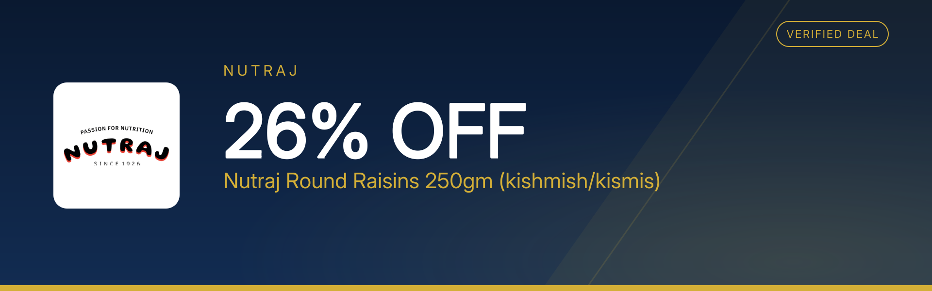 Nutraj Round Raisins 250gm (kishmish/kismis) at 26% Off