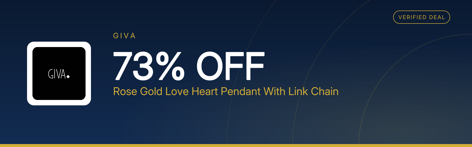 Rose Gold Love Heart Pendant With Link Chain at 73% Off