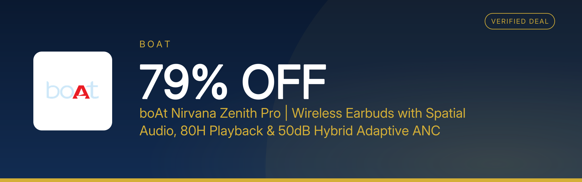 boAt Nirvana Zenith Pro | Wireless Earbuds with Spatial Audio, 80H Playback & 50dB Hybrid Adaptive ANC "Awarded Best TWS by Gadgets 360" at 79% Off