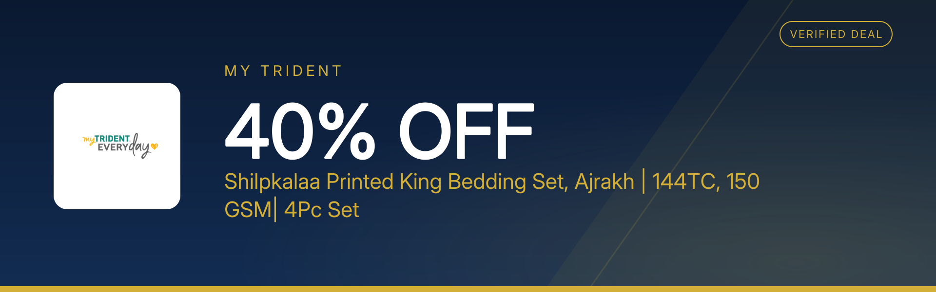 Shilpkalaa Printed King Bedding Set, Ajrakh | 144TC, 150 GSM| 4Pc Set at 40% Off