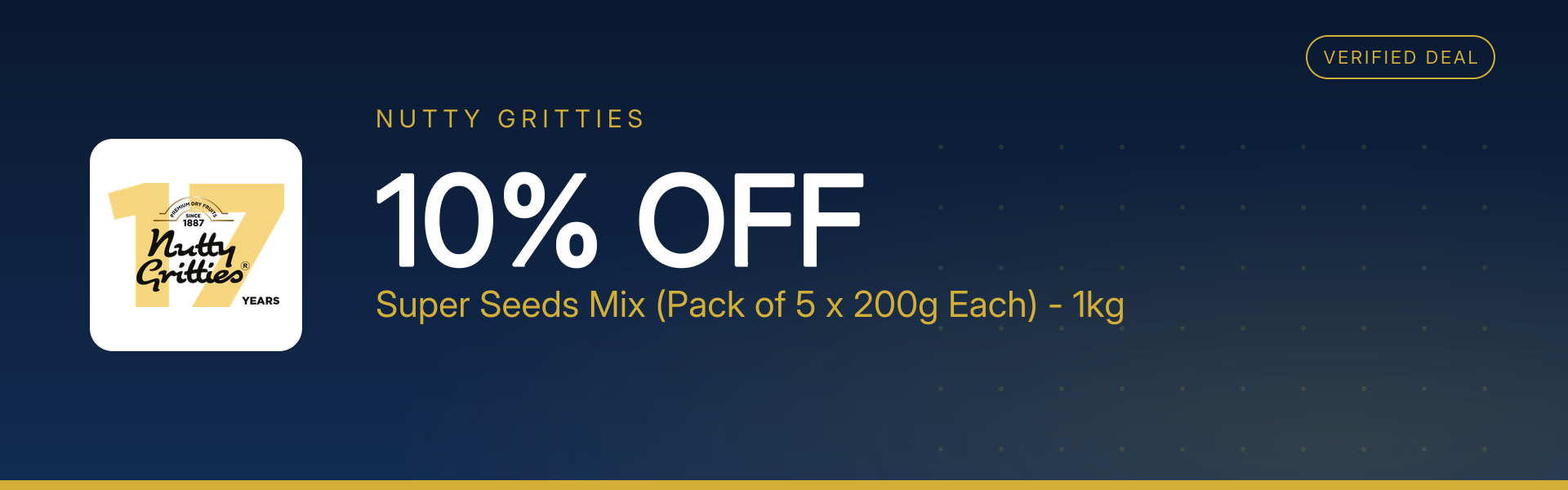 Super Seeds Mix (Pack of 5 x 200g Each) - 1kg at 10% Off