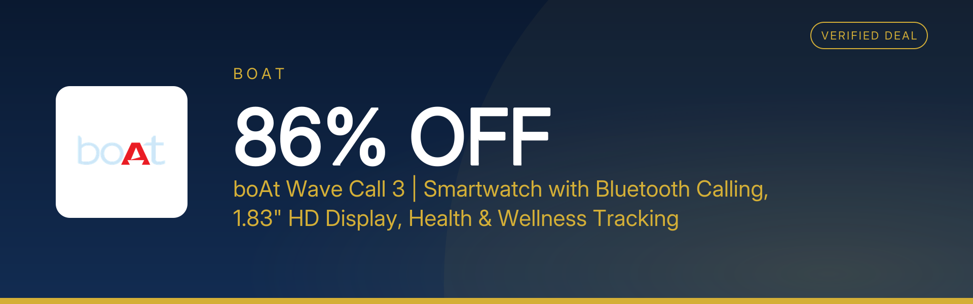 boAt Wave Call 3 | Smartwatch with Bluetooth Calling, 1.83" HD Display, Health & Wellness Tracking at 86% Off