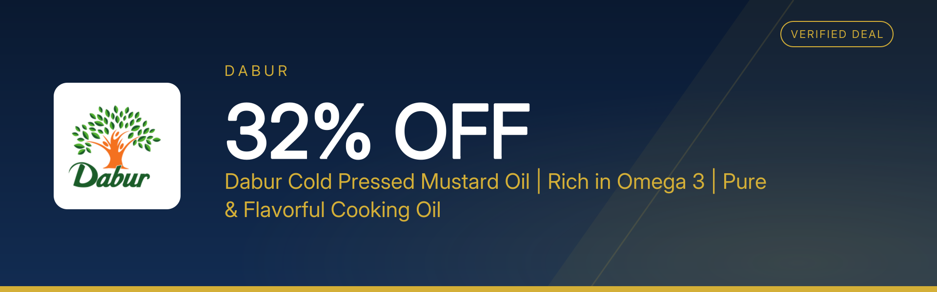 Dabur Cold Pressed Mustard Oil | Rich in Omega 3 | Pure & Flavorful Cooking Oil at 32% Off