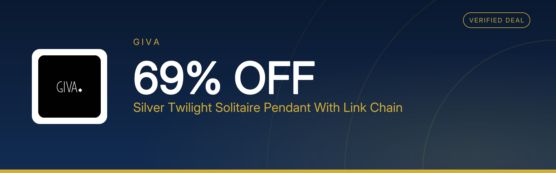 Silver Twilight Solitaire Pendant With Link Chain at 69% Off