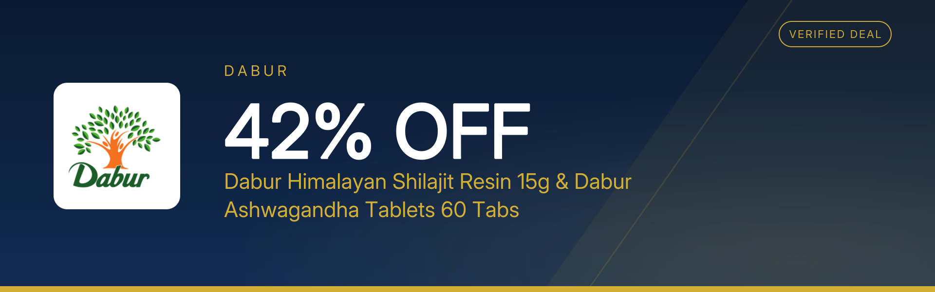 Dabur Himalayan Shilajit Resin 15g & Dabur Ashwagandha Tablets 60 Tabs at 42% Off