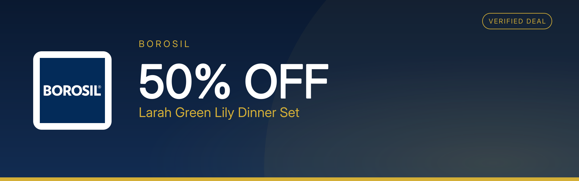 Larah Green Lily Dinner Set at 50% Off