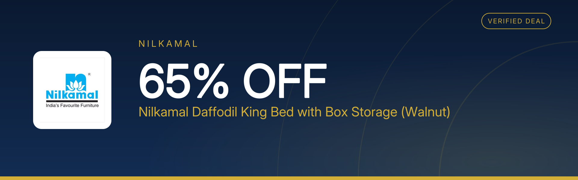 Nilkamal Daffodil King Bed with Box Storage (Walnut) at 65% Off