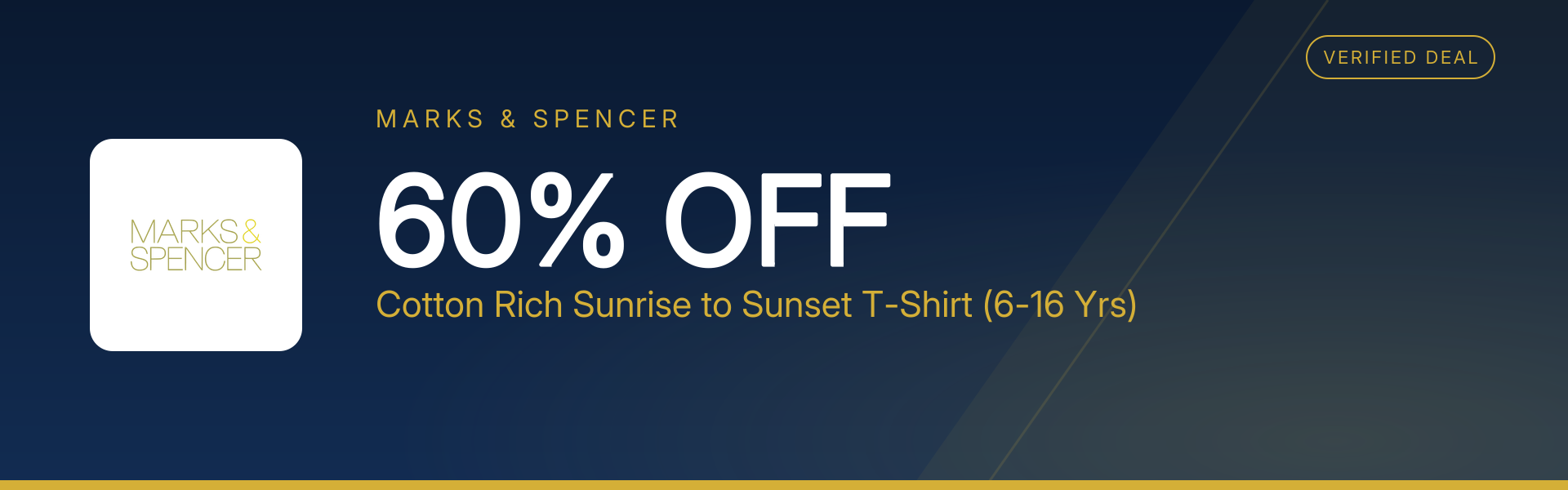 Cotton Rich Sunrise to Sunset T-Shirt (6-16 Yrs) at 60% Off