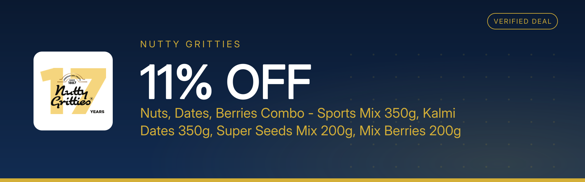 Nuts, Dates, Berries Combo - Sports Mix 350g, Kalmi Dates 350g, Super Seeds Mix 200g, Mix Berries 200g (1.1kg) at 11% Off