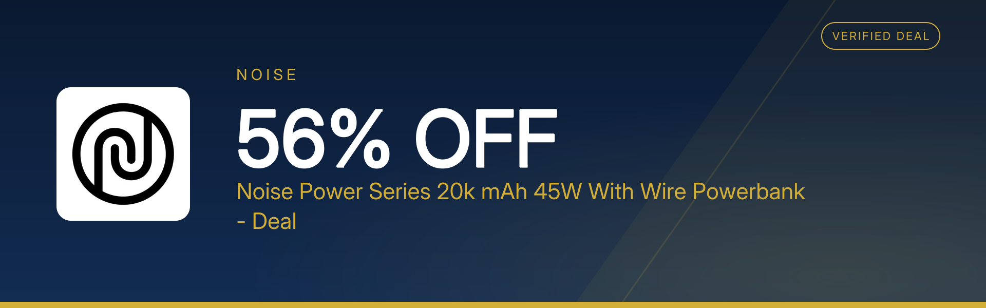 Noise Power Series 20k mAh 45W With Wire Powerbank - Deal at 56% Off