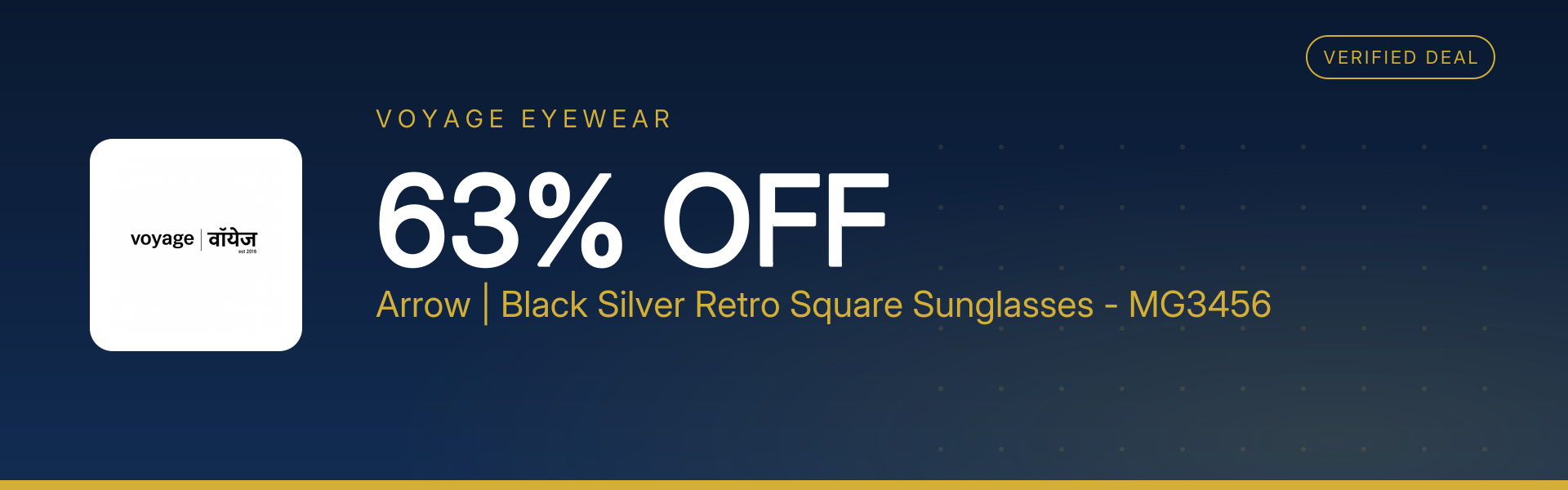 Arrow | Black Silver Retro Square Sunglasses - MG3456 at 63% Off