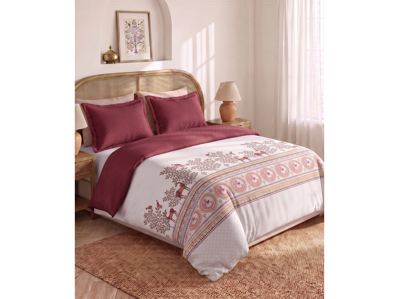 Shilpkalaa Printed King Bedding Set, Madhubani| 144TC, 150 GSM| 4Pc Set at 40% Off product view