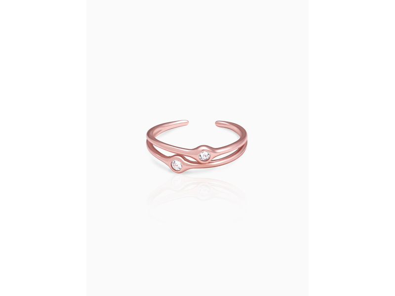 Rose Gold Dual Feat Ring at 70% Off product view