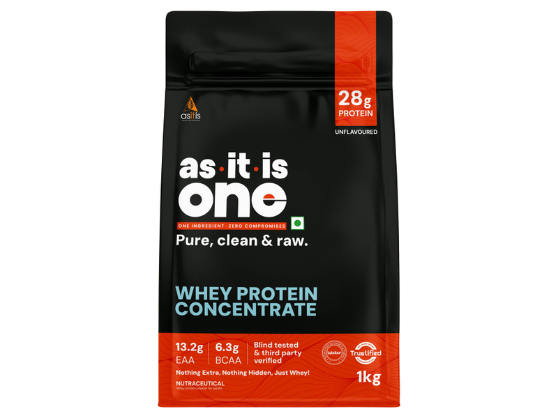 AS-IT-IS ONE Whey Protein Concentrate | 28g Protein per Serving | Unflavoured at Rs 995 against Rs 1606 on AS-IT-IS Nutrition