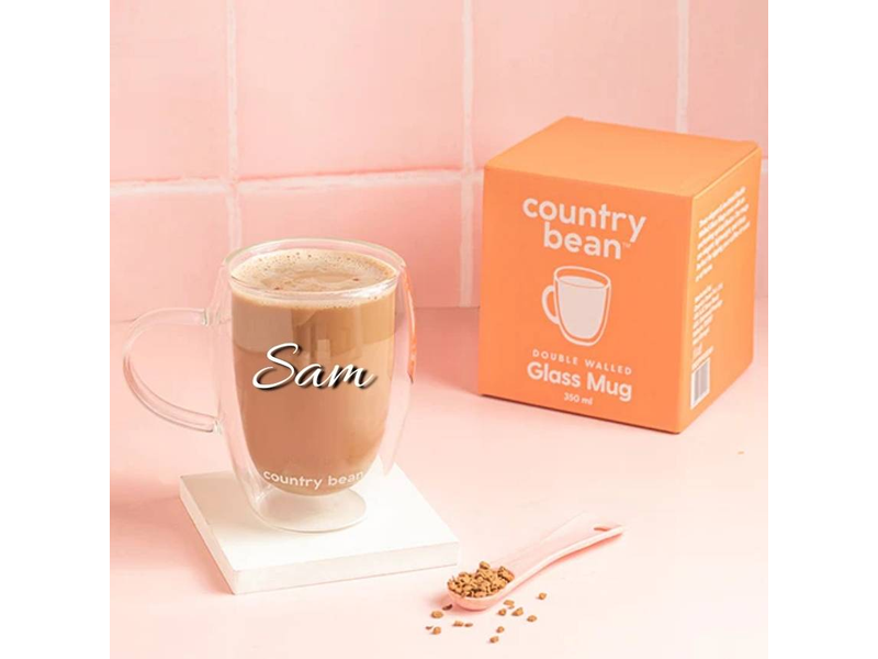 Double Wall Glass Mug 350ml (Free Personalisation) at 10% Off product view