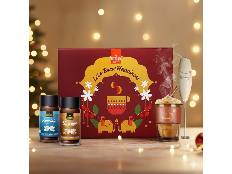 Continental Coffee Gift Box | Premium Hamper with Tumbler & Frother at 50% Off product view